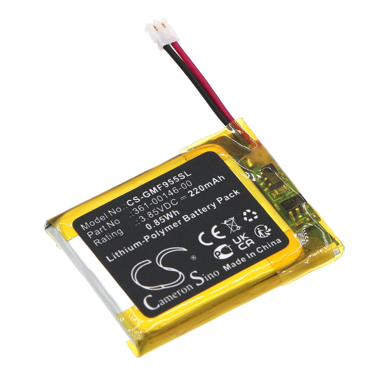 Li-Polymer, Smartwatch Battery fits Garmin Forerunner 955 Solar, 3.85V, 220mAh Smartwatch Cameron Sino Technology Limited