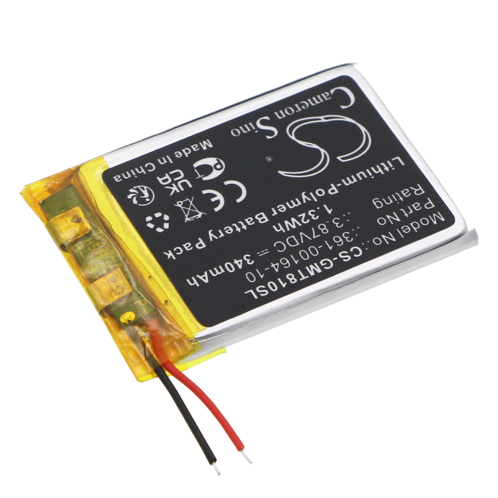 Li-Polymer, Smartwatch Battery fits Garmin Instinct Solar, Std-810g, 3.87V, 340mAh Smartwatch Cameron Sino Technology Limited