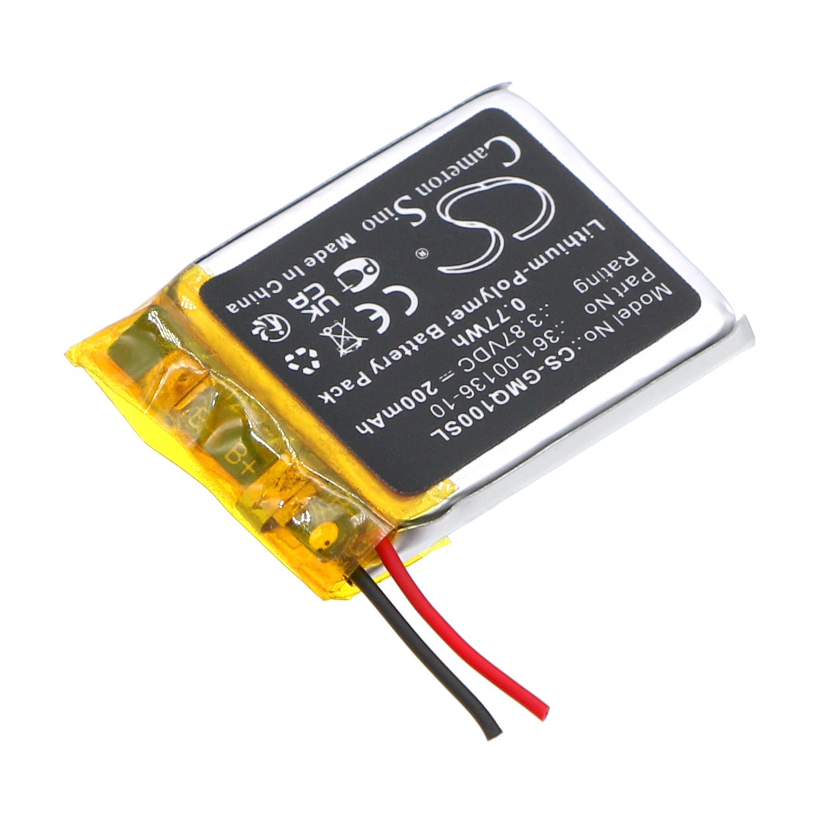 Li-Polymer, Smartwatch Battery fits Garmin Venu Sq Music, 3.87V, 200mAh Smartwatch Cameron Sino Technology Limited