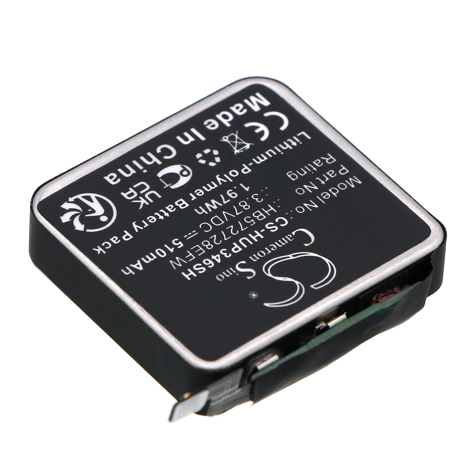 Li-Polymer, Smartwatch Battery fits Huawei Watch Gt3 Pro 46mm, 3.87V, 510mAh Smartwatch Cameron Sino Technology Limited