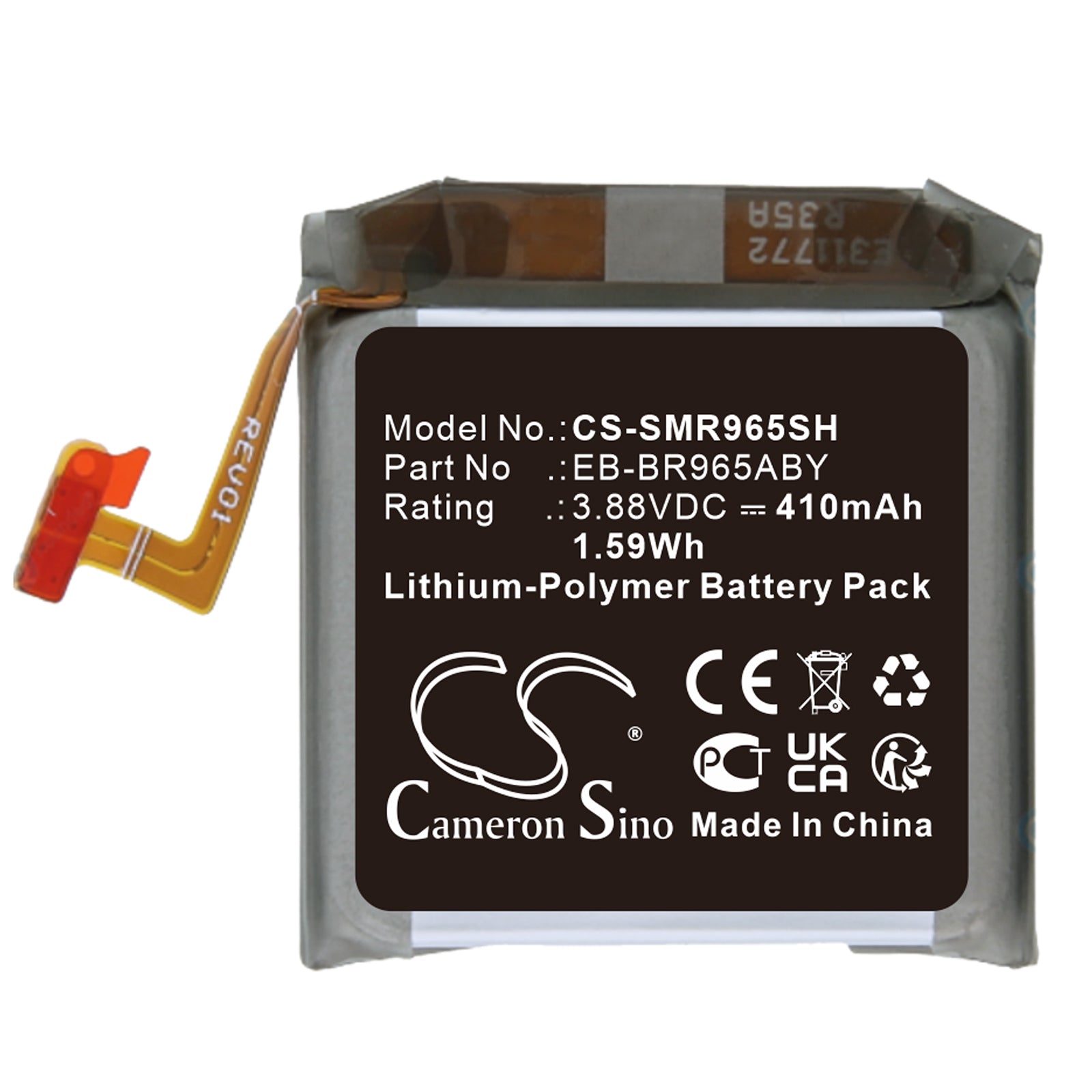 Li-Polymer, Smartwatch Battery fits Samsung Galaxy Watch 6 Classic 47mm, Sm-r960, 3.88V, 410mAh Smartwatch Cameron Sino Technology Limited