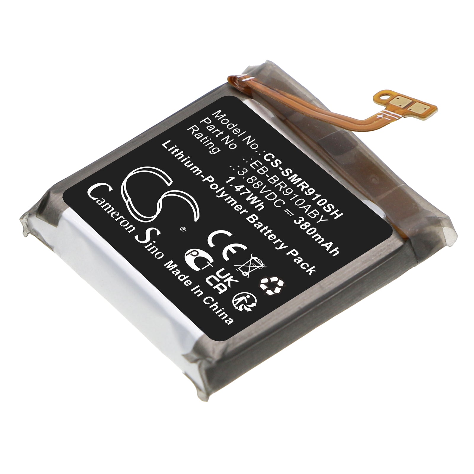 Li-Polymer, Smartwatch Battery fits Samsung Sm-r910, Sm-r915, 3.88V, 380mAh Smartwatch Cameron Sino Technology Limited