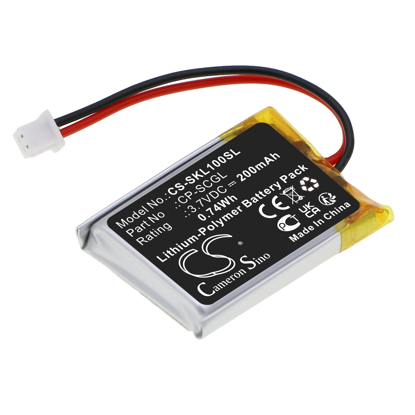 Li-Polymer, Smartwatch Battery fits Skycaddie Golf Linx, 3.7V, 200mAh Smartwatch Cameron Sino Technology Limited
