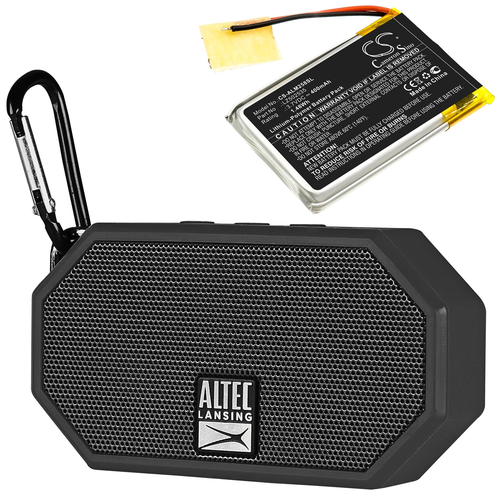 Li-Polymer Speaker Battery fits Altec Lansing, Imw257, Imw257-mt 3.7V, 400mAh Speaker Cameron Sino Technology Limited