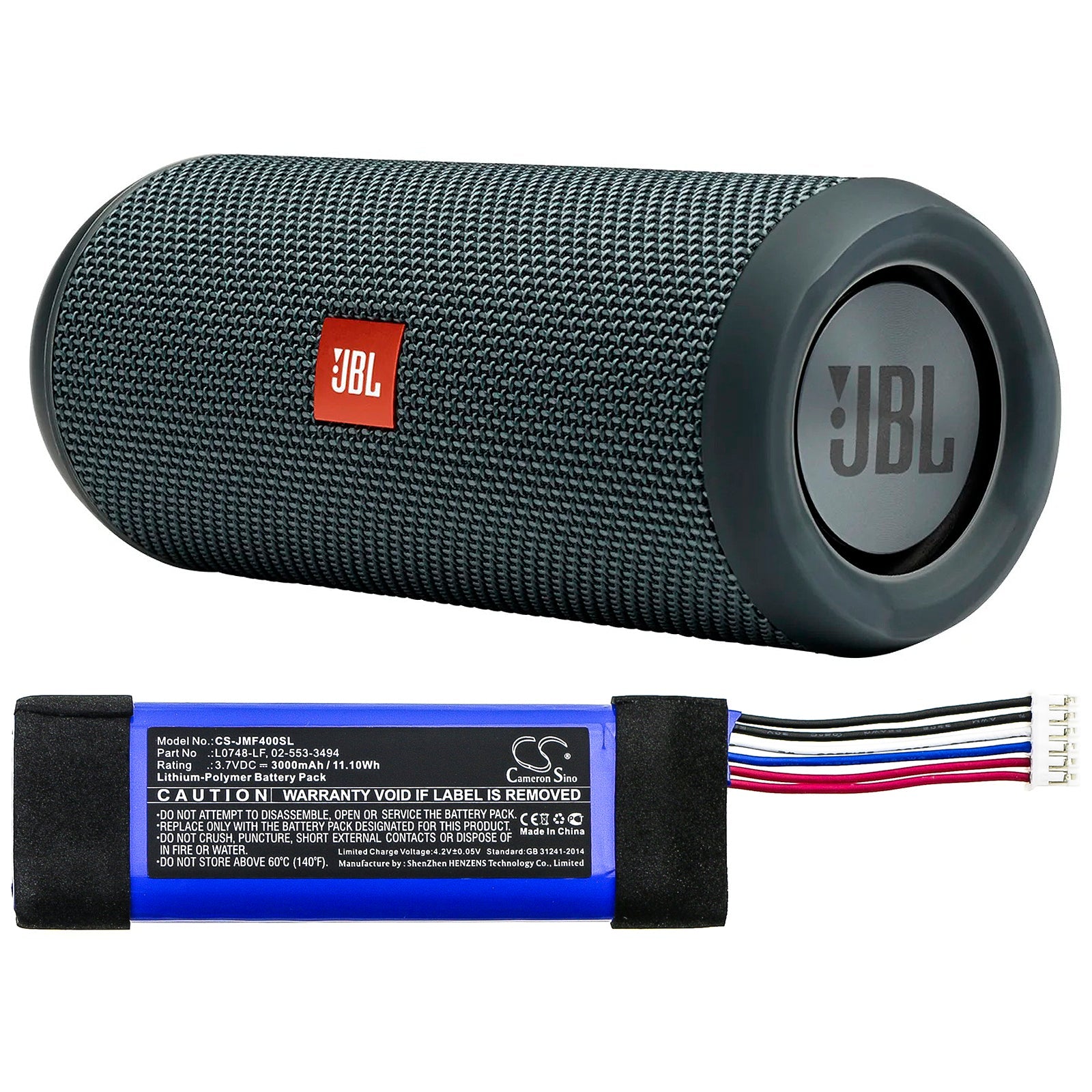 Li-Polymer Speaker Battery fits Jbl, Flip Essential 3.7V, 3000mAh Speaker Cameron Sino Technology Limited