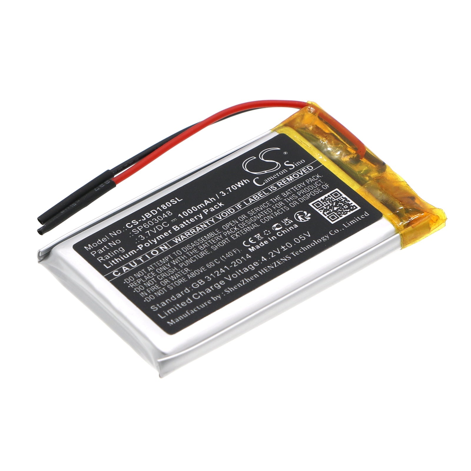 Li-Polymer, Speaker Battery fits Jbl Sd-18, Sd-21, 3.7V, 1000mAh Speaker Cameron Sino Technology Limited