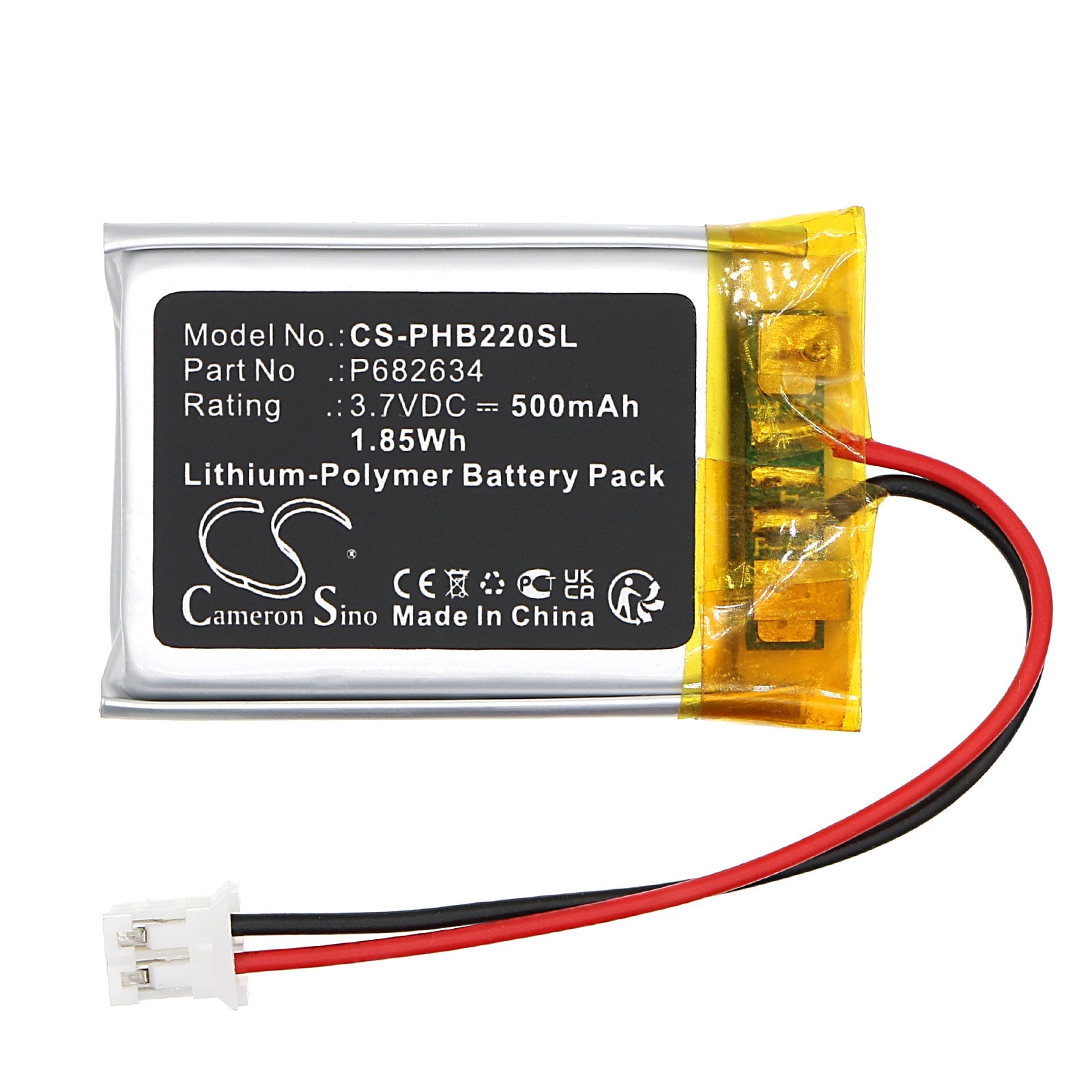 Li-Polymer, Speaker Battery fits Philips Bt2200b, Bt2200b/27, 3.7V, 500mAh Speaker Cameron Sino Technology Limited