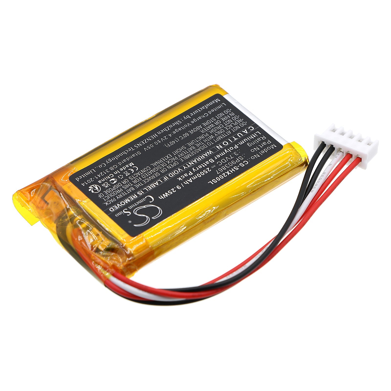 Li-Polymer, Speaker Battery fits Sony Srs-xe200, 3.7V, 2500mAh Speaker Cameron Sino Technology Limited