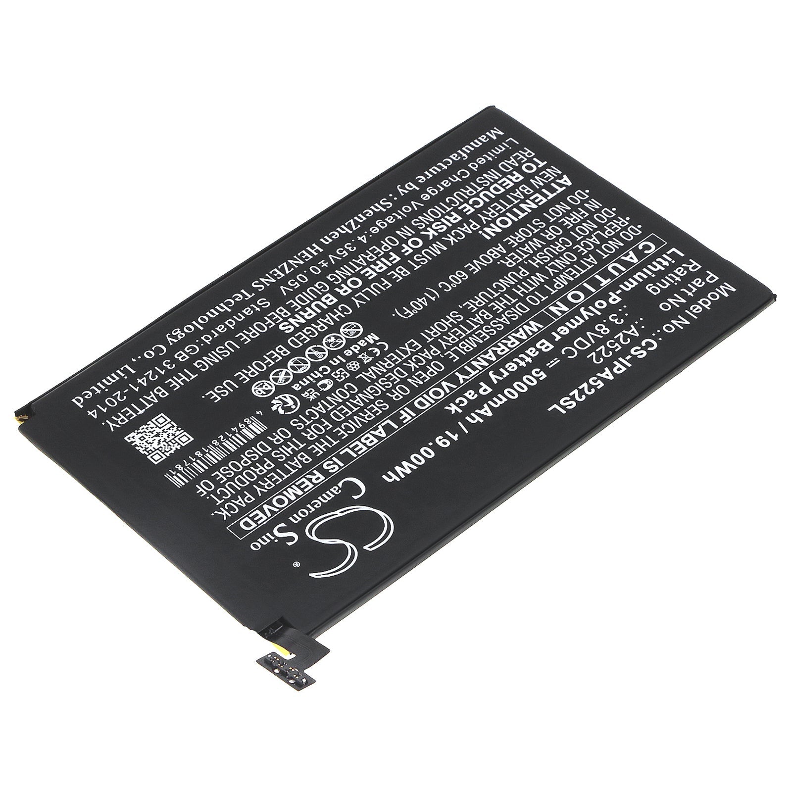 Li-Polymer, Tablet Battery fits Apple A2567, A2568, 3.8V, 5000mAh Tablet Cameron Sino Technology Limited