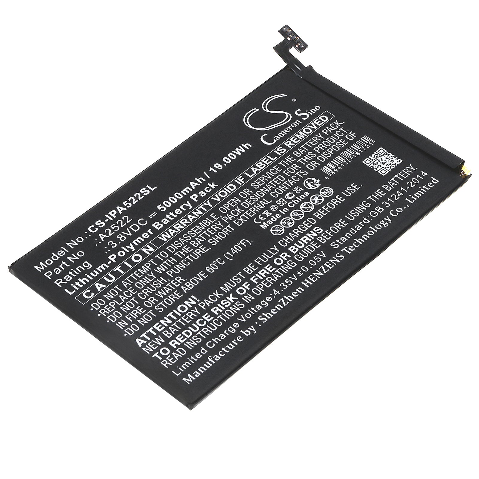 Li-Polymer, Tablet Battery fits Apple A2567, A2568, 3.8V, 5000mAh Tablet Cameron Sino Technology Limited