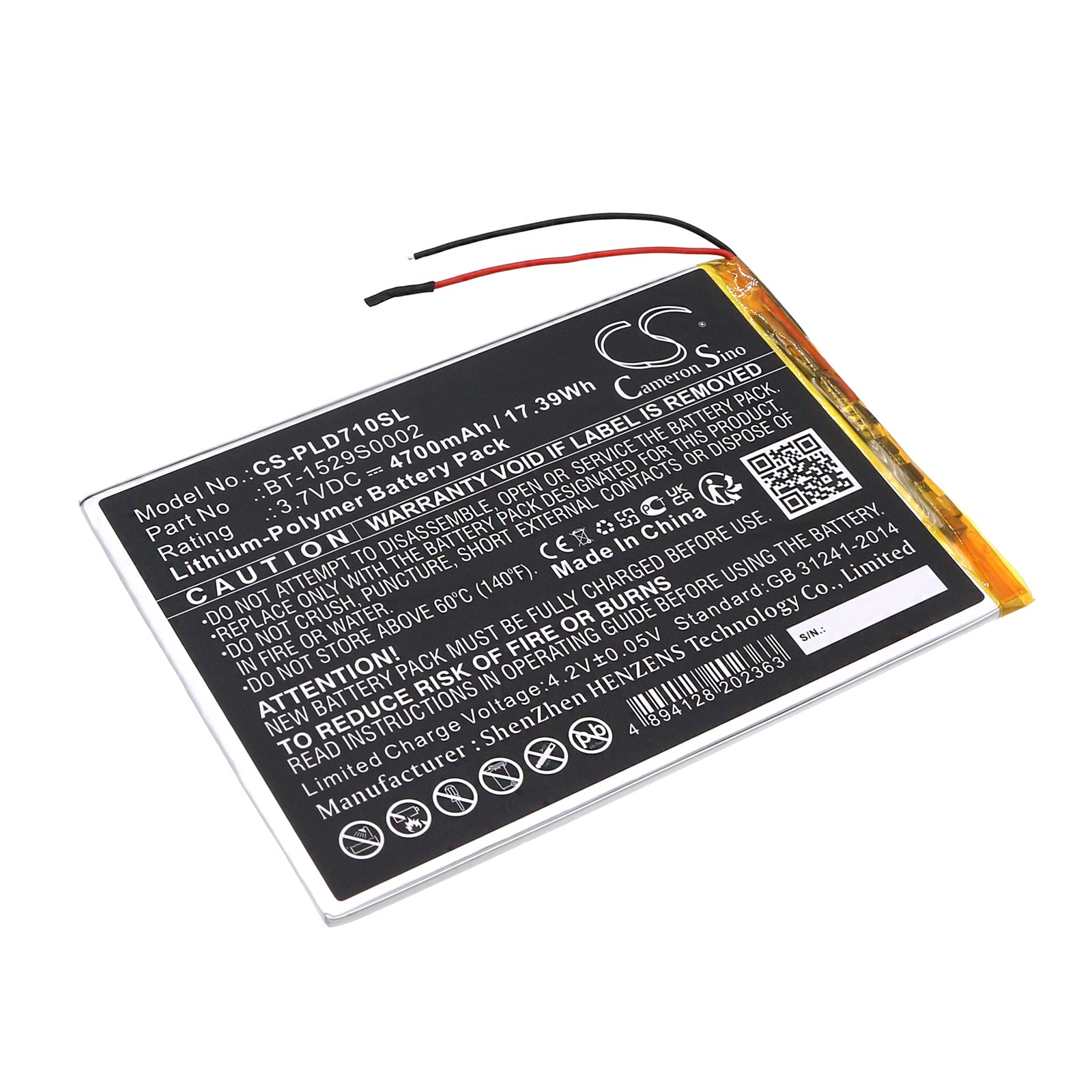 Li-Polymer, Tablet Battery fits Polaroid Mid1047, Mid1048, 3.7V, 4700mAh Tablet Cameron Sino Technology Limited