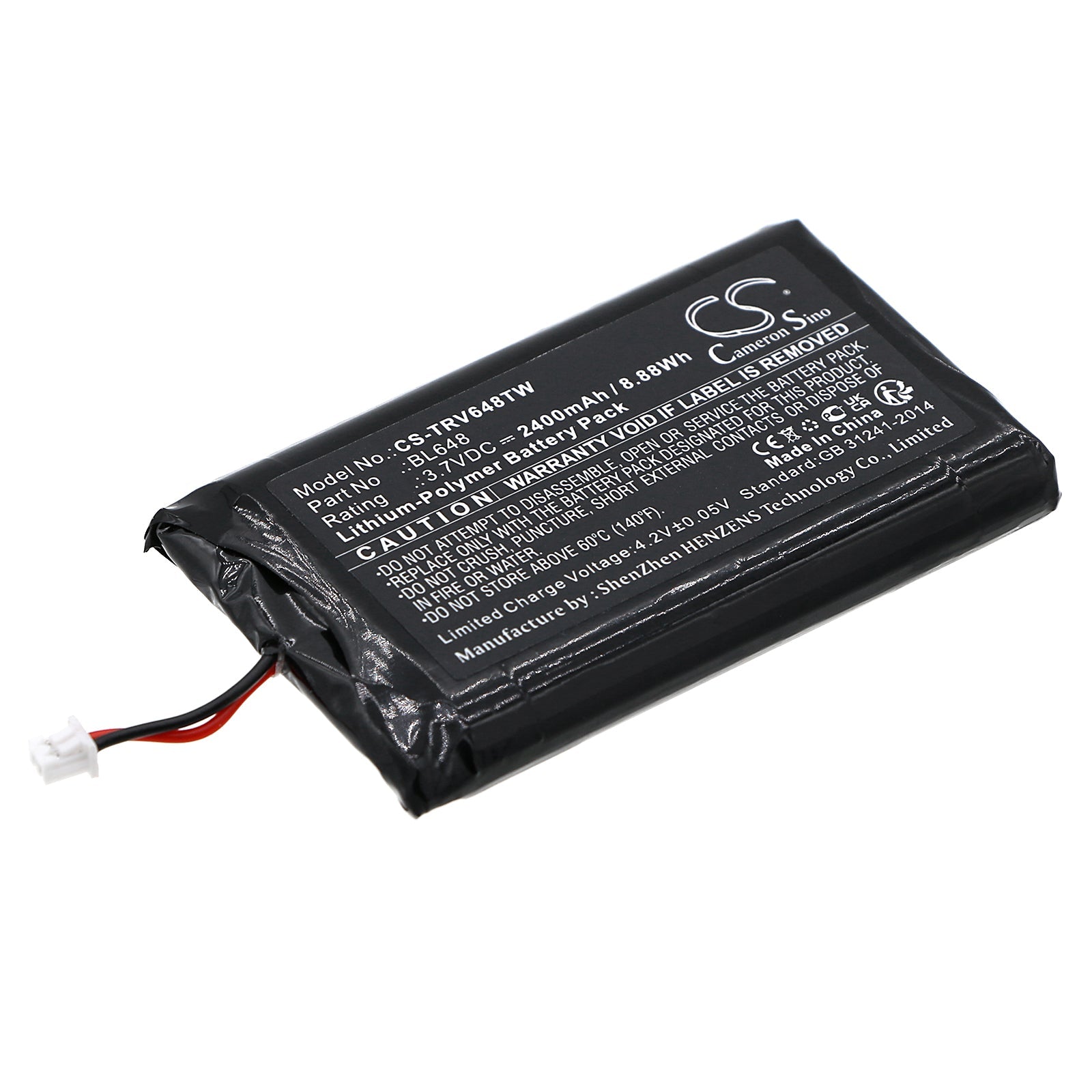 Li-Polymer, Two-Way Radio Battery fits Retevis Rb48, Rb648, 3.7V, 2400mAh Two-Way Radio Cameron Sino Technology Limited