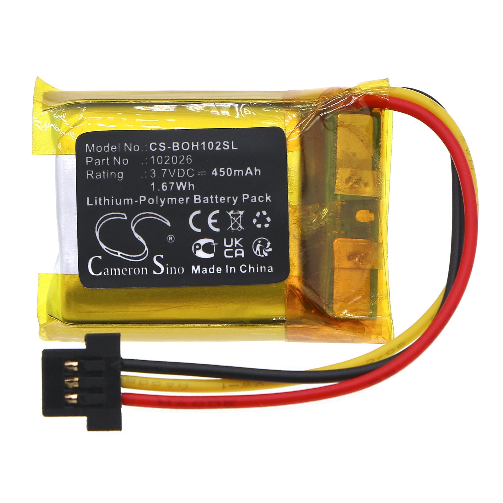 Li-Polymer, Wireless Headset Battery fits Bang & Olufsen Beoplay Eq Charging Case, 3.7V, 450mAh Wireless Headset Cameron Sino Technology Limited