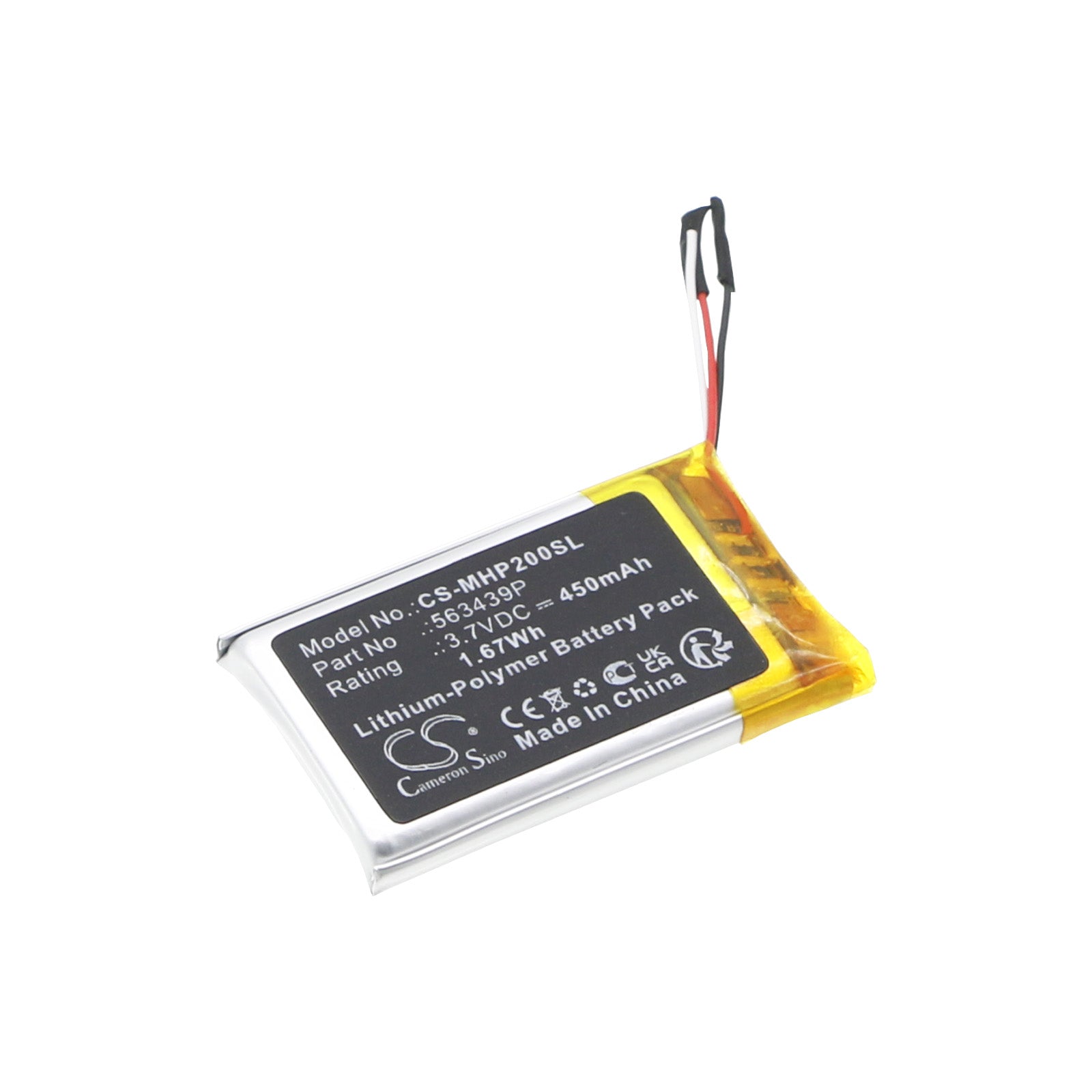 Li-Polymer, Wireless Headset Battery fits Microsoft Surface Headphones 2, 3.7V, 450mAh Wireless Headset Cameron Sino Technology Limited