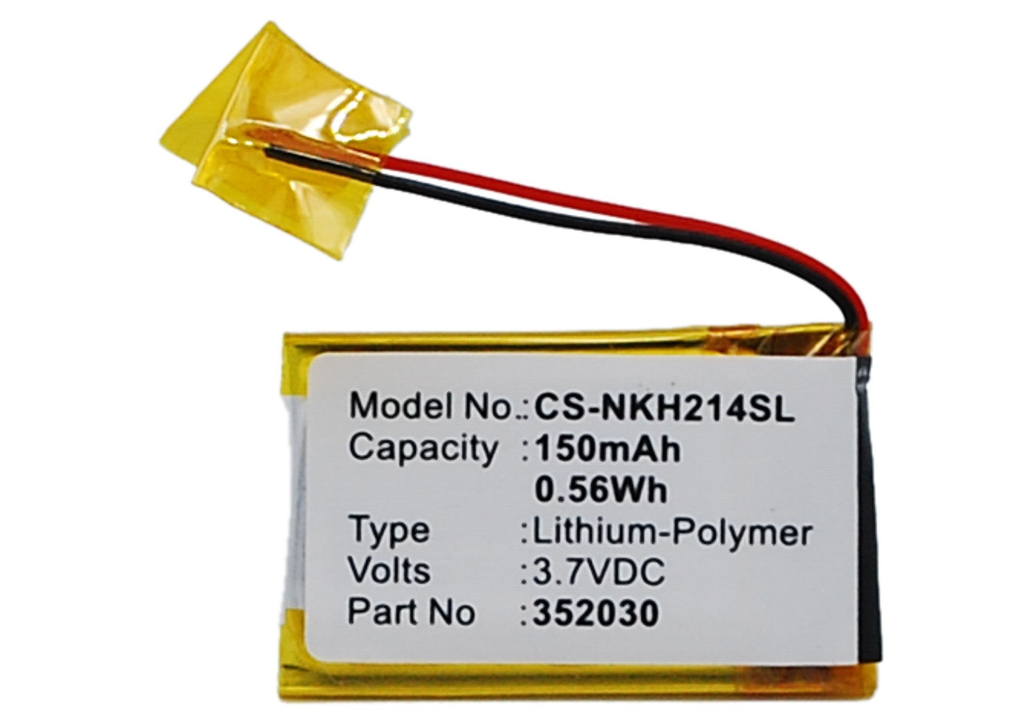 Li-Polymer, Wireless Headset Battery fits Nokia Bh-111, Bh-214, 3.7V, 150mAh Wireless Headset Cameron Sino Technology Limited (Suspended)