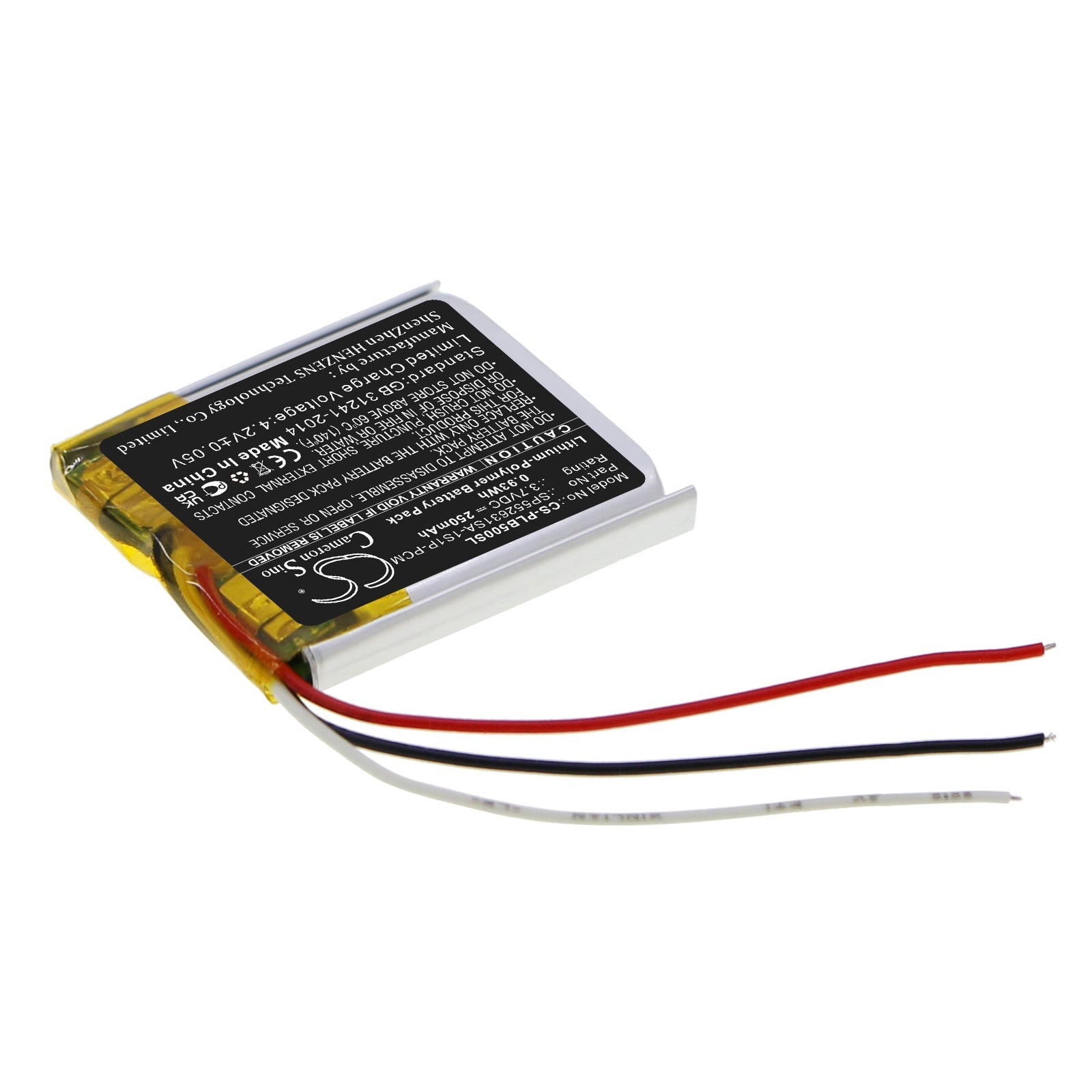 Li-Polymer, Wireless Headset Battery fits Plantronics 9313sw, Backbeat 500, 3.7V, 250mAh Wireless Headset Cameron Sino Technology Limited