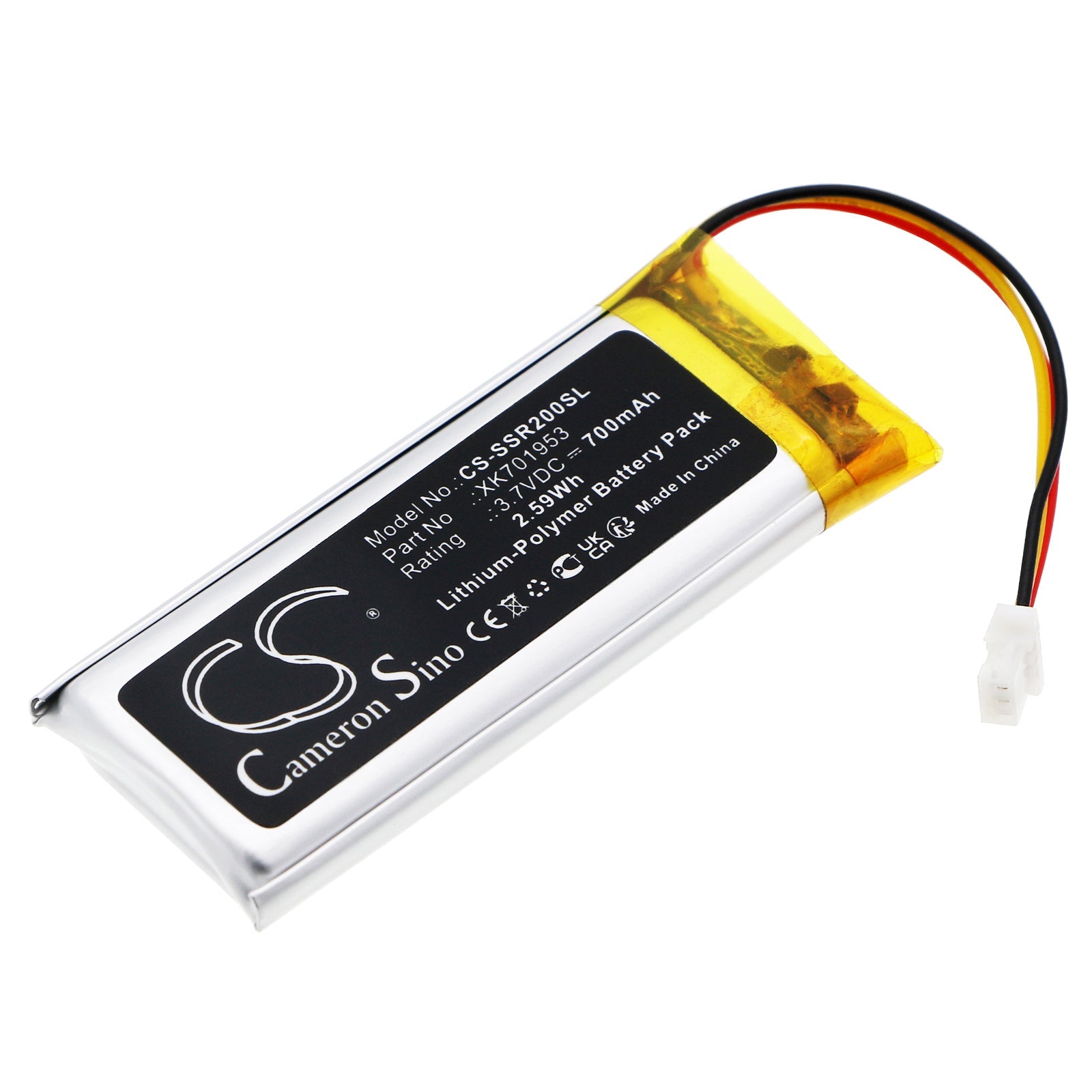 Li-Polymer, Wireless Headset Battery fits Sena Srl2, 3.7V, 700mAh Wireless Headset Cameron Sino Technology Limited