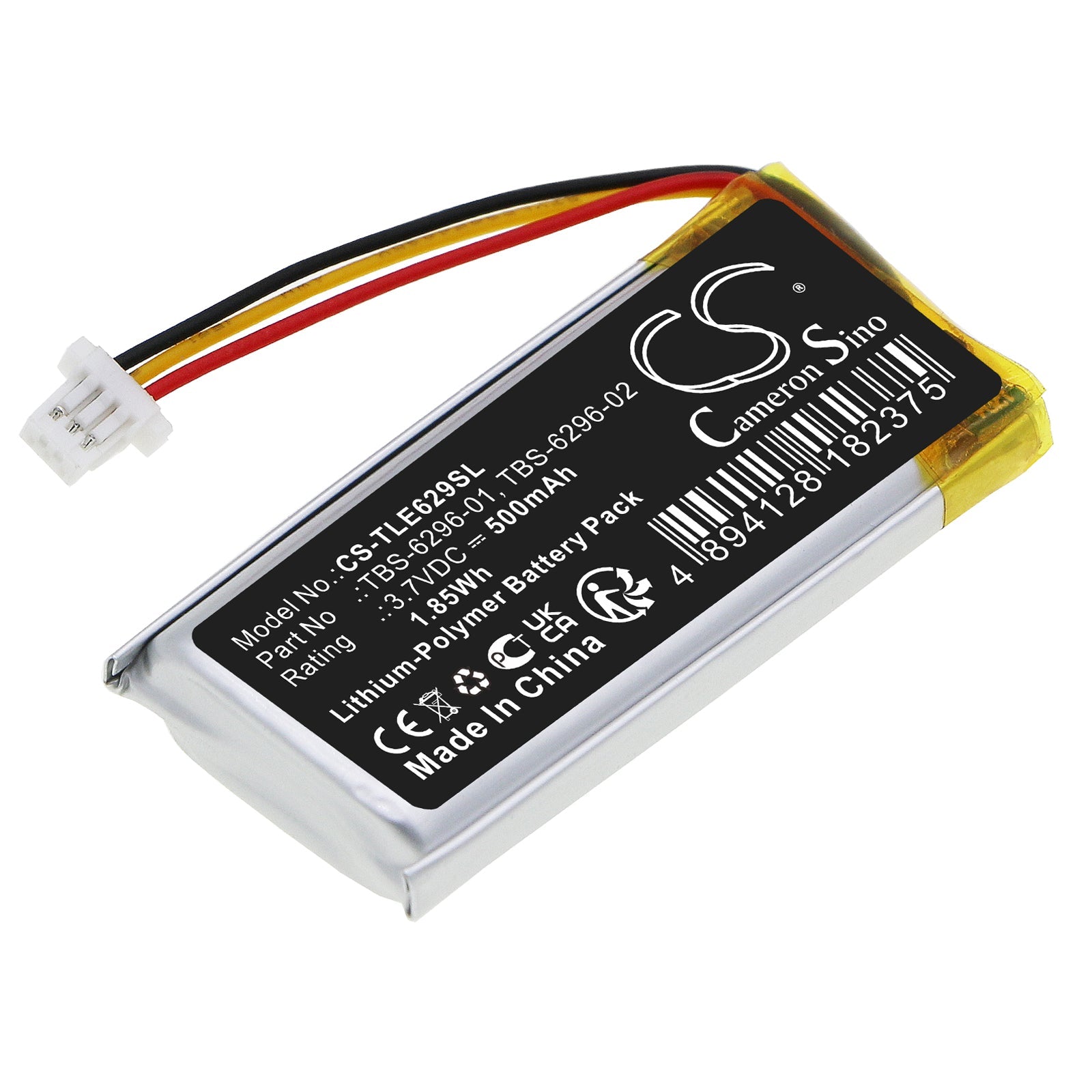 Li-Polymer, Wireless Headset Battery fits Turtle Beach Elite Atlas Aero, Elite Atlas Aero Rx, 3.7V, 500mAh Wireless Headset Cameron Sino Technology Limited