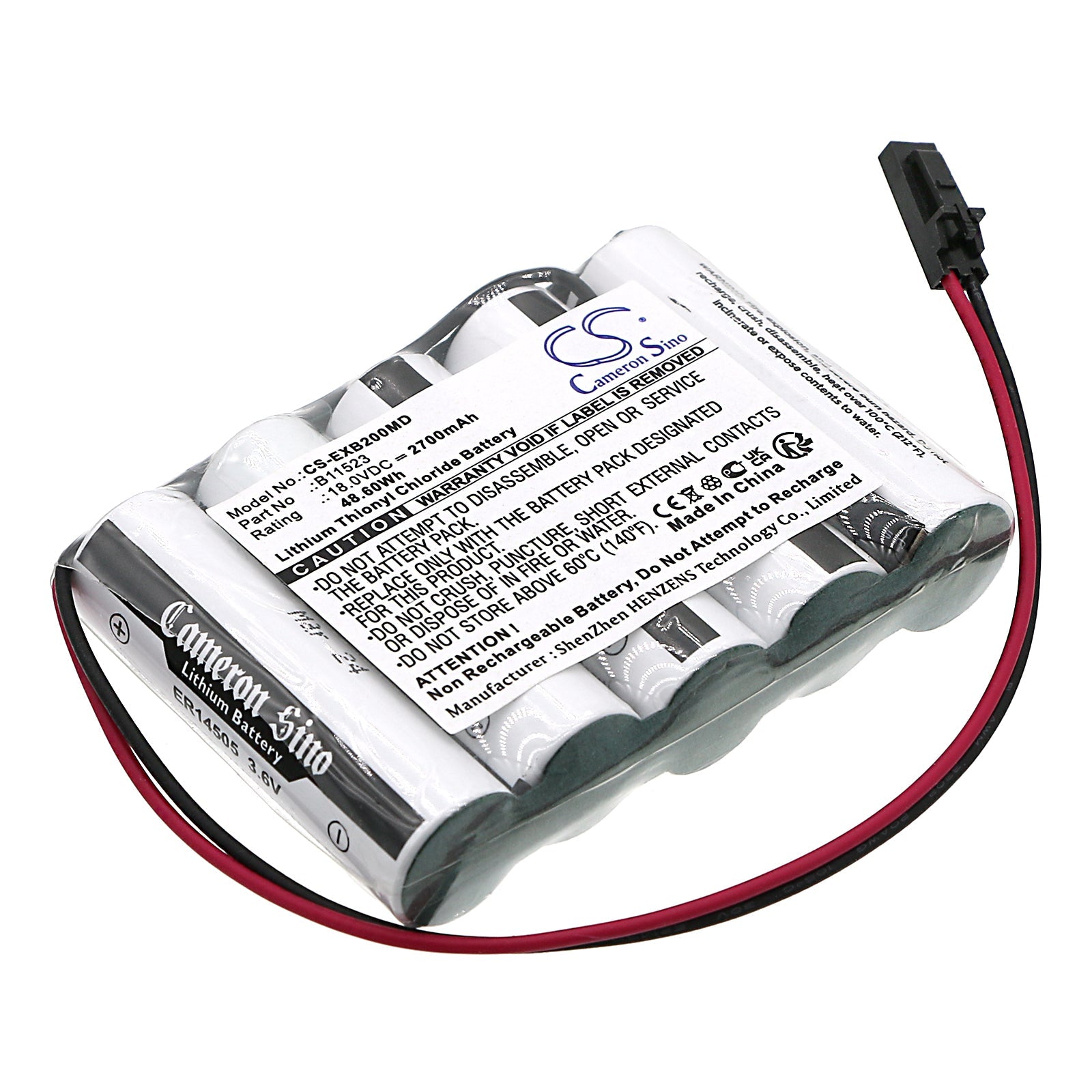 Li-SOCl2, Medical Battery fits Exogen 2000+, 4000+, 18.0V, 2700mAh Medical Cameron Sino Technology Limited