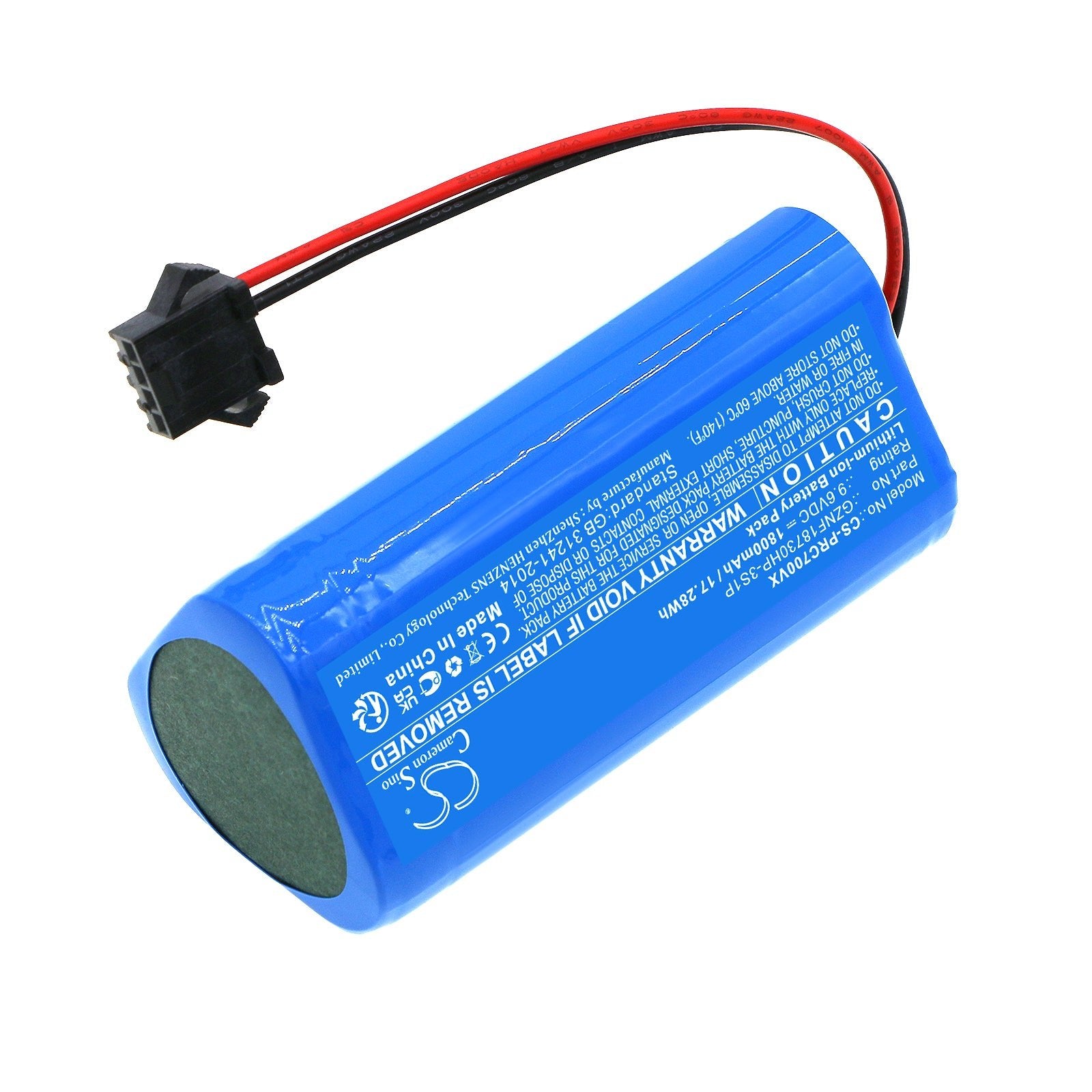 LiFePO4, Vacuum Battery fits Pure Clean Pucrcx70, 9.6V, 1800mAh Vacuum Cameron Sino Technology Limited