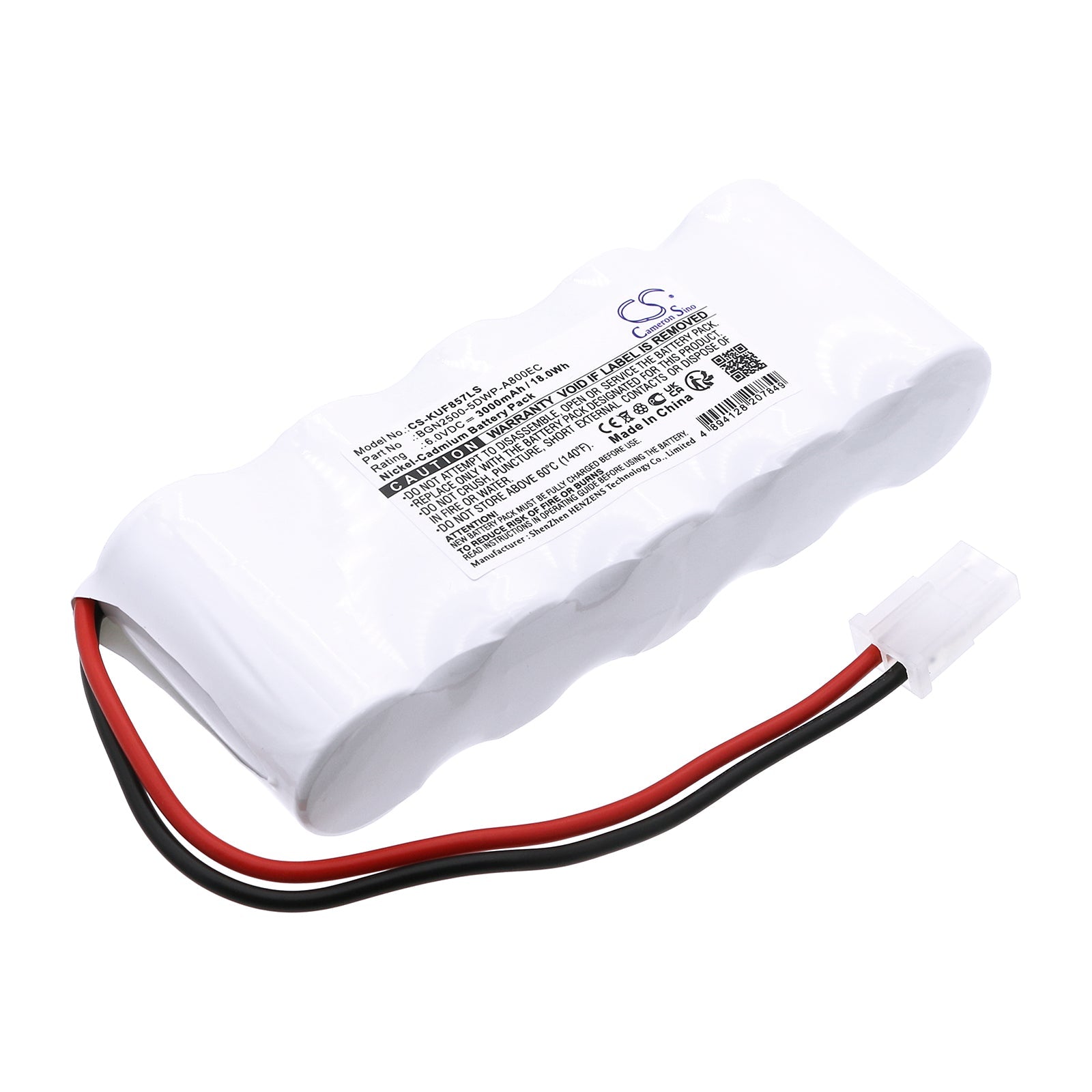 Ni-CD, Emergency Lighting Battery fits Kaufel 850.0057, 6.0V, 3000mAh Emergency Lighting Cameron Sino Technology Limited