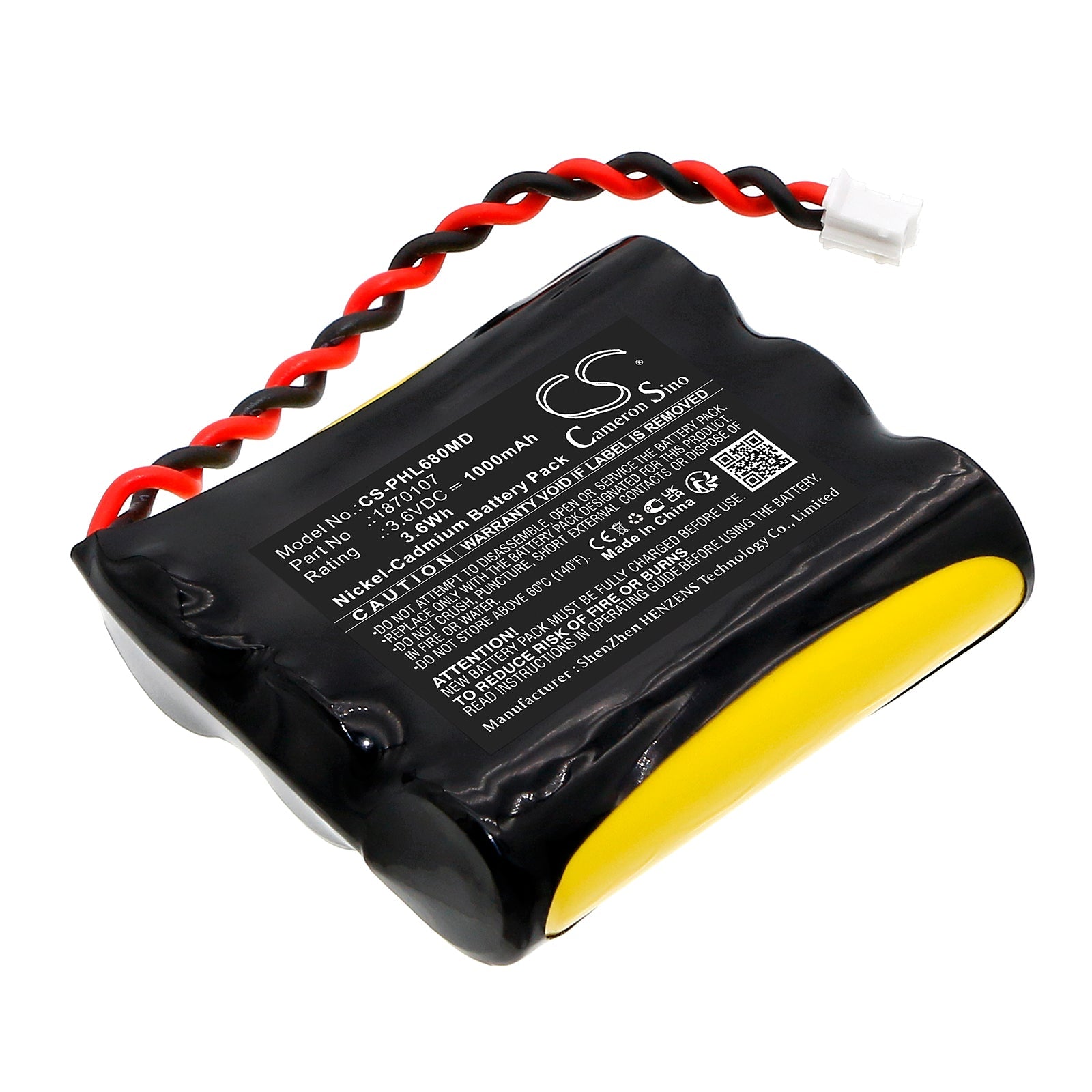 Ni-CD, Medical Battery fits Phillips Lifeline Systems 6800xt Commun, 3.6V, 1000mAh Medical Cameron Sino Technology Limited