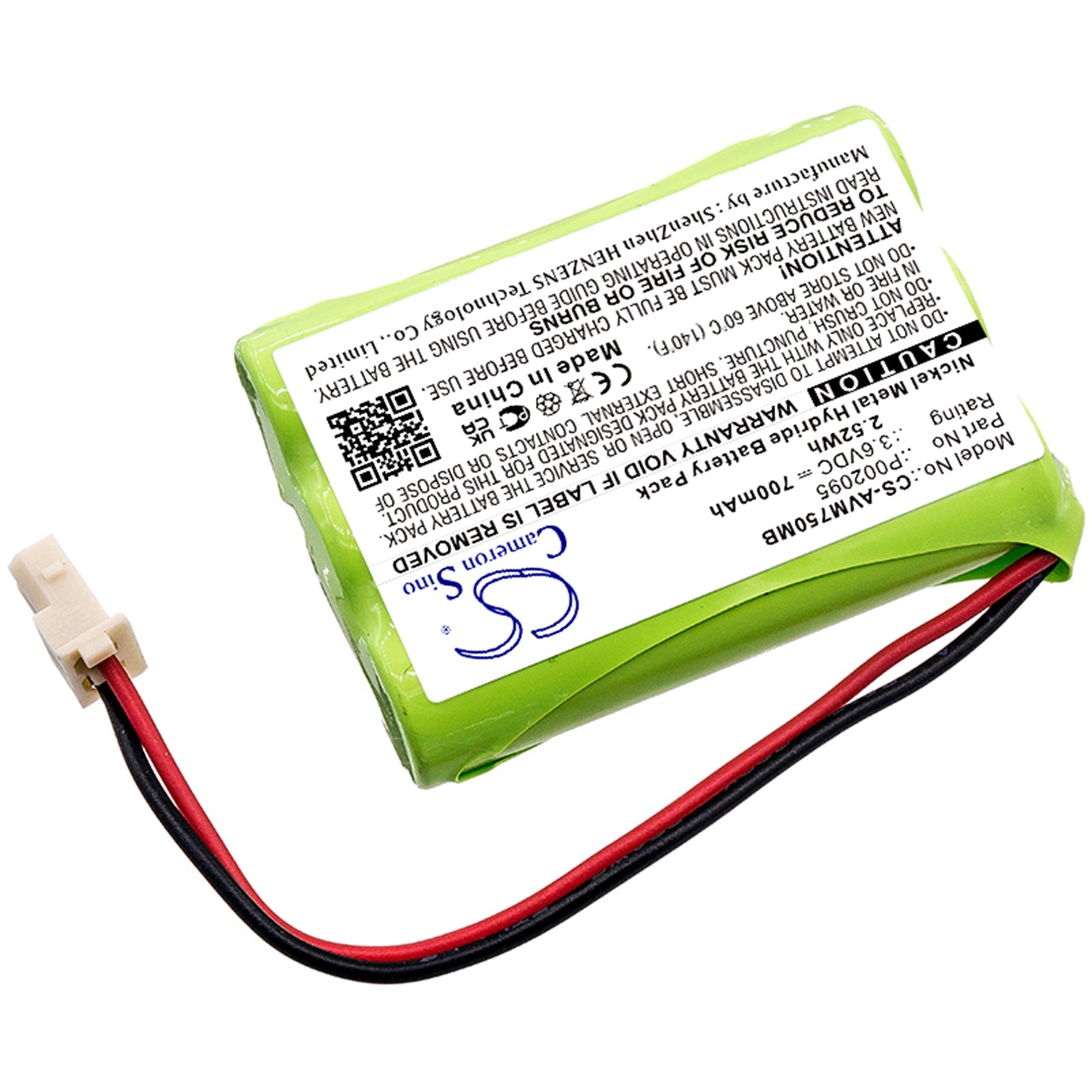 Ni-MH, BabyPhone Battery fits Alecto Dvm-75, Dvm-75-00, 3.6V, 700mAh BabyPhone Cameron Sino Technology Limited