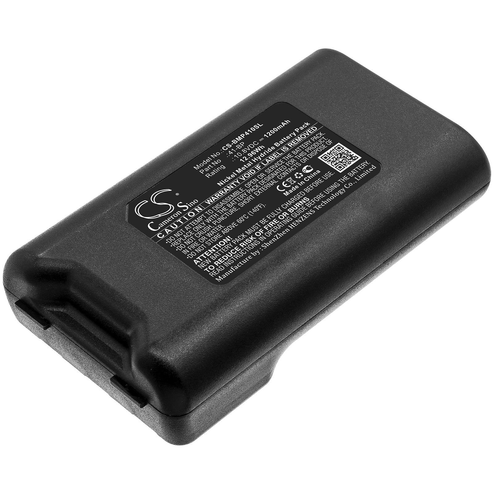 Ni-MH Battery fits Brady, 41-bp 10.8V, 1200mAh Portable Printer Cameron Sino Technology Limited