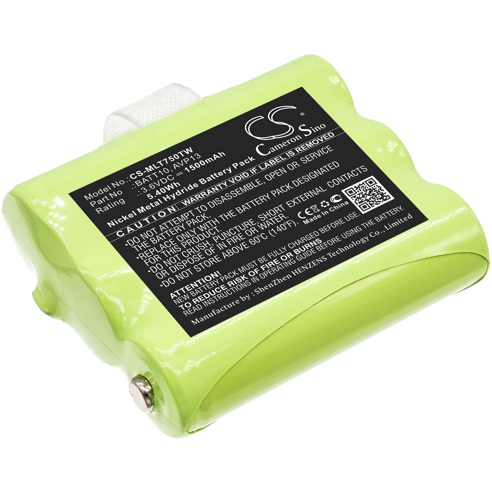 Ni-MH Battery fits Midland, T71, T75 3.6V, 1500mAh Two-Way Radio Cameron Sino Technology Limited