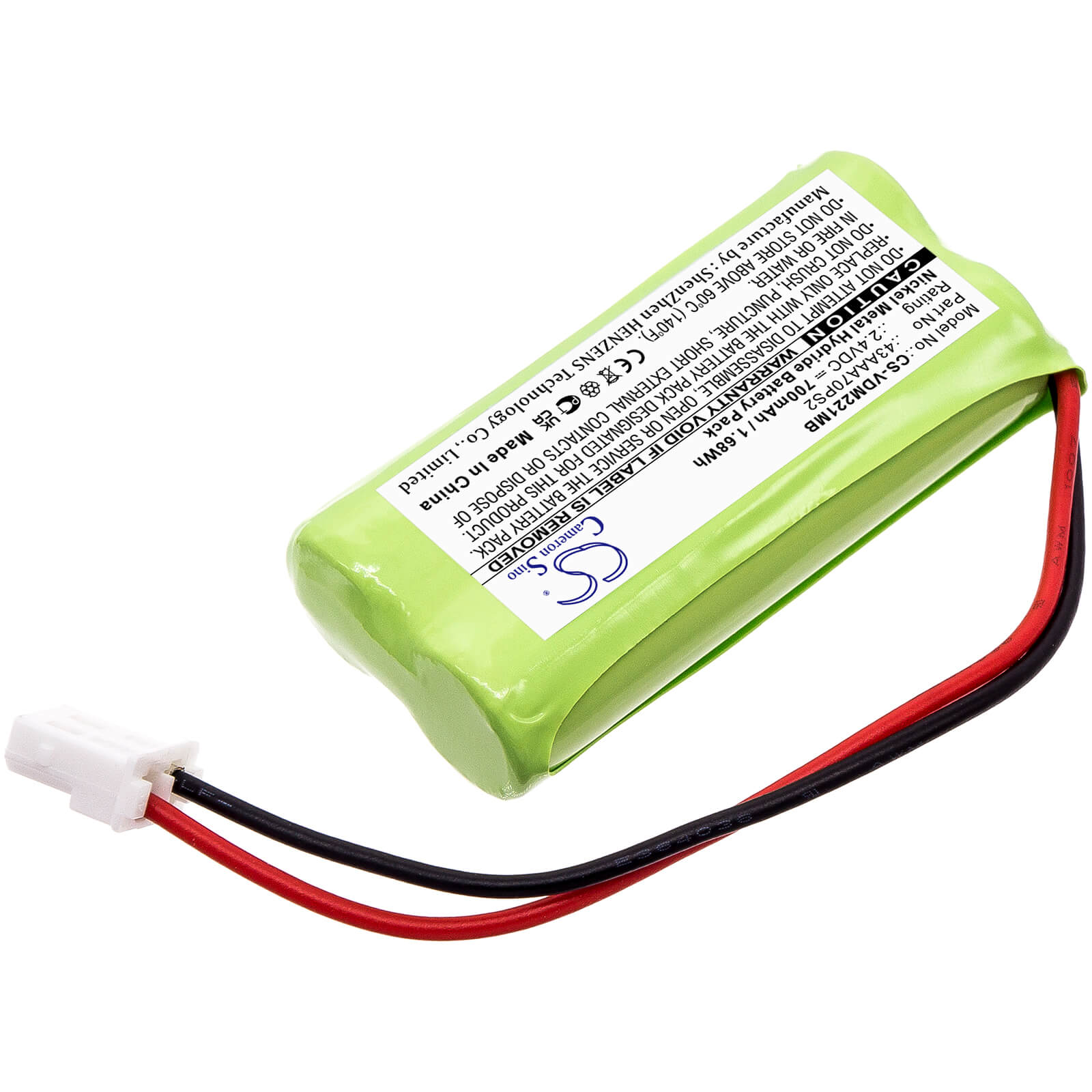 Ni-MH Battery fits Vtech, Digital Audio Monitor Dm221, Dm221 2.4V, 700mAh / 1.68Wh BabyPhone Cameron Sino Technology Limited