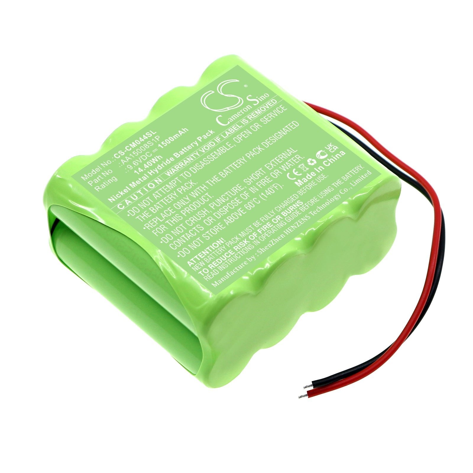 Ni-MH, Battery Pack Battery fits Custom Battery Packs, 9.6V, 1500mAh Battery Pack Cameron Sino Technology Limited