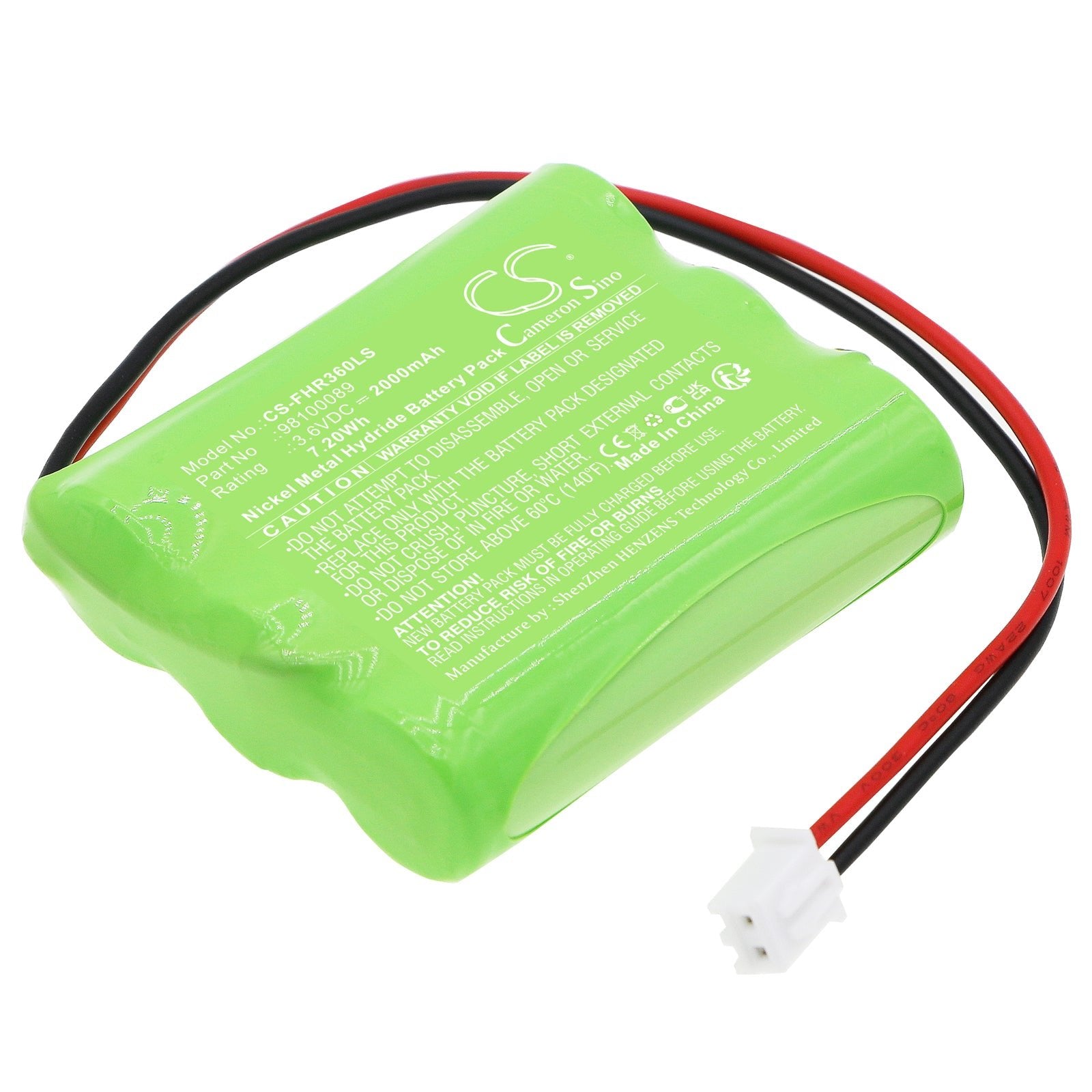 Ni-MH, Emergency Lighting Battery fits Fischer Ap-0360-0100-aa-nc-01, 3.6V, 2000mAh Emergency Lighting Cameron Sino Technology Limited