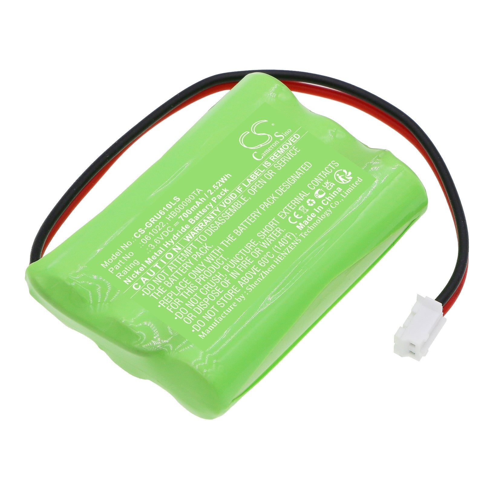 Ni-MH, Emergency Lighting Battery fits Legrand 061022, 62520, 3.6V, 700mAh Emergency Lighting Cameron Sino Technology Limited