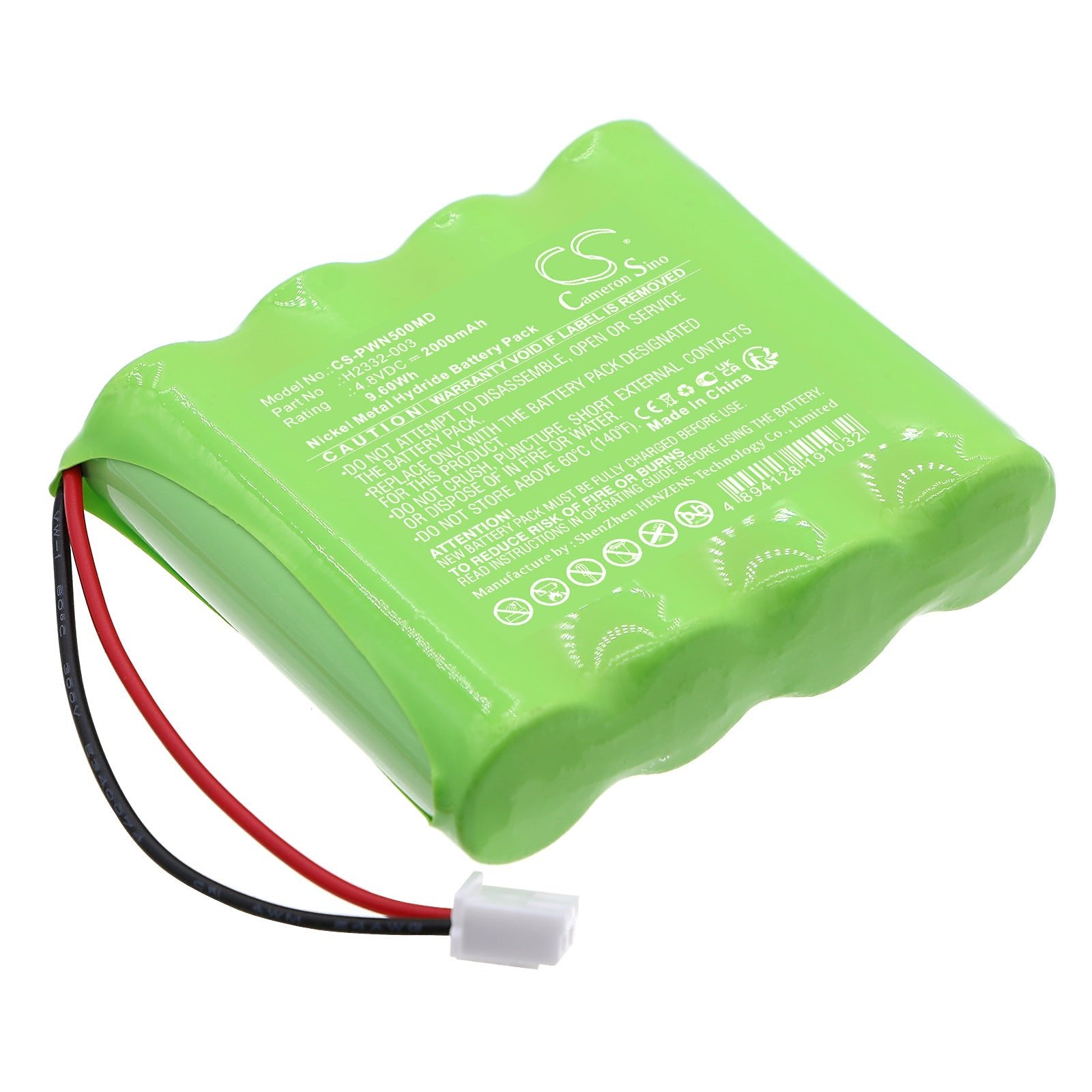 Ni-MH, Medical Battery fits Ade Pwn5, 4.8V, 2000mAh Medical Cameron Sino Technology Limited