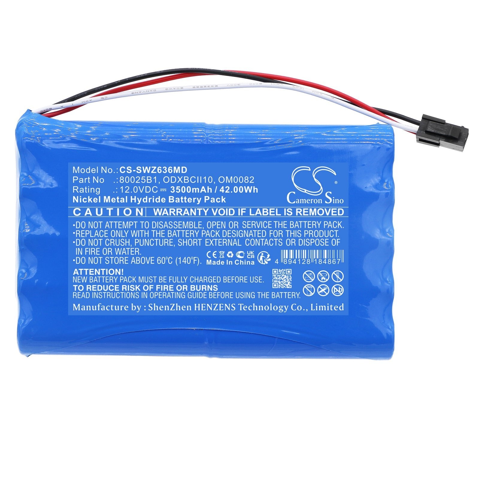 Ni-MH, Medical Battery fits Smiths Advisor 12-636a, Advisor Patient Monitor 12-636, 12.0V, 3500mAh Medical Cameron Sino Technology Limited