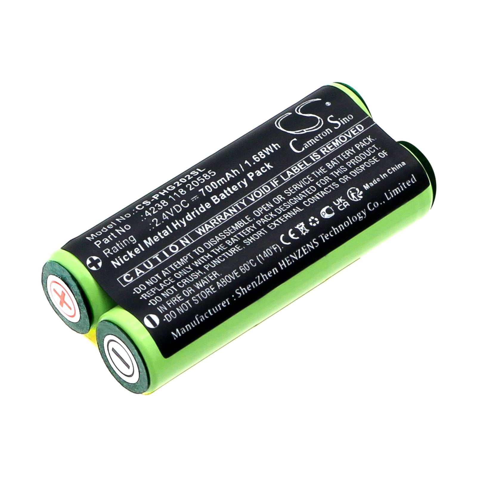Ni-MH, Shaver Battery fits Philips Norelco Bg2028, Xa2029 Body Groomer, 2.4V, 700mAh Shaver Cameron Sino Technology Limited