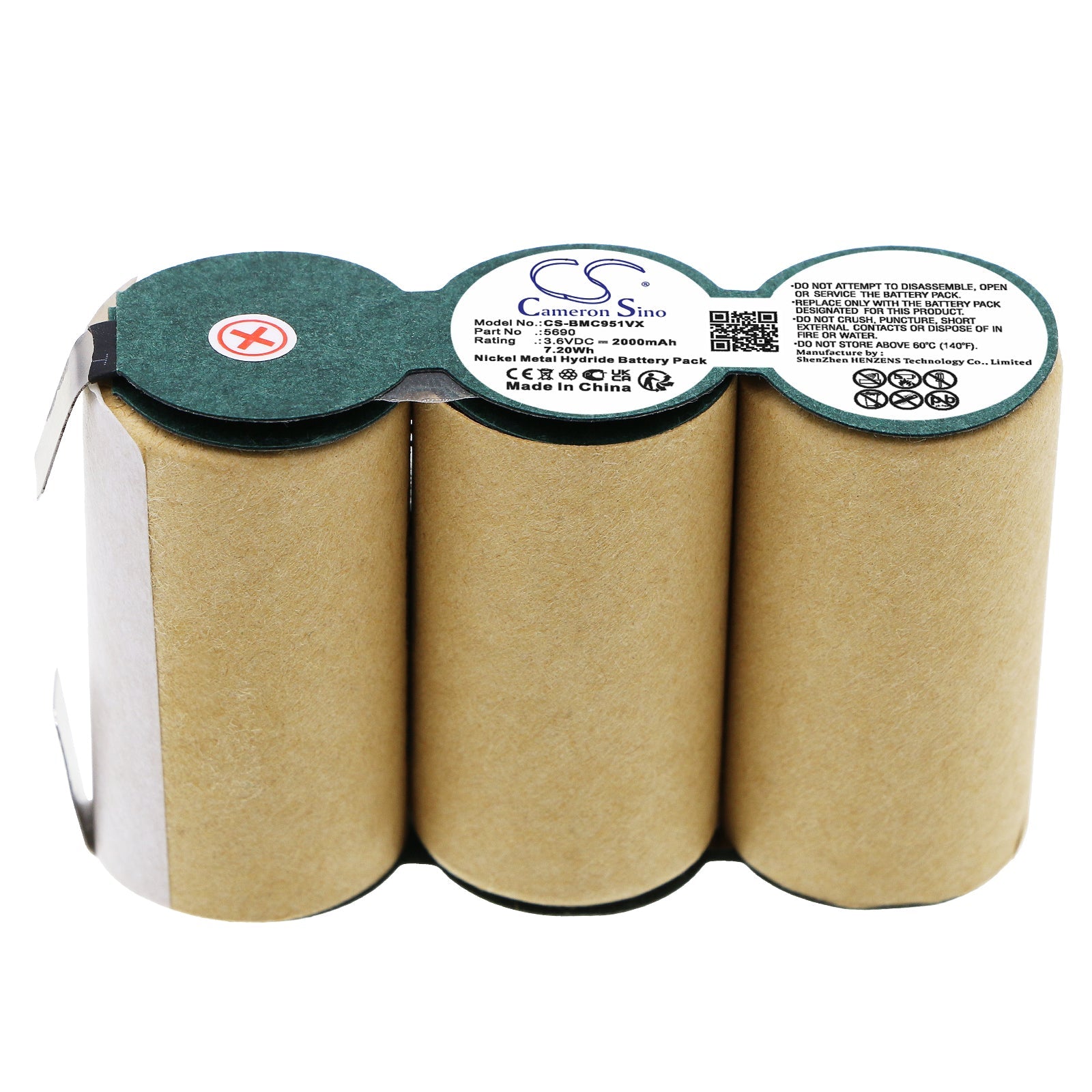 Ni-MH, Vacuum Battery fits Bomann, 3.6V, 2000mAh Vacuum Cameron Sino Technology Limited