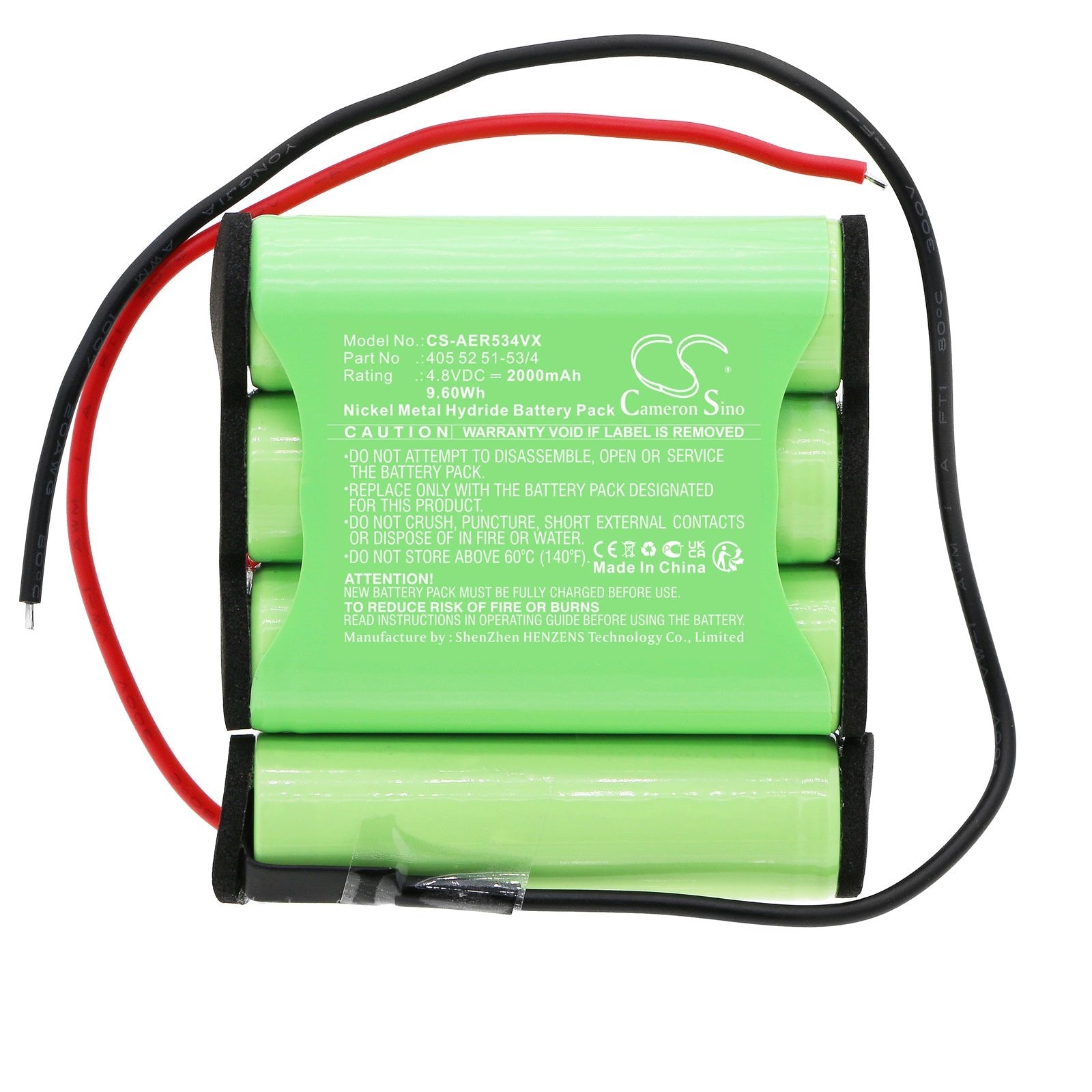 Ni-MH, Vacuum Battery fits Electrolux Ergorapido, Rapido, 4.8V, 2000mAh Vacuum Cameron Sino Technology Limited
