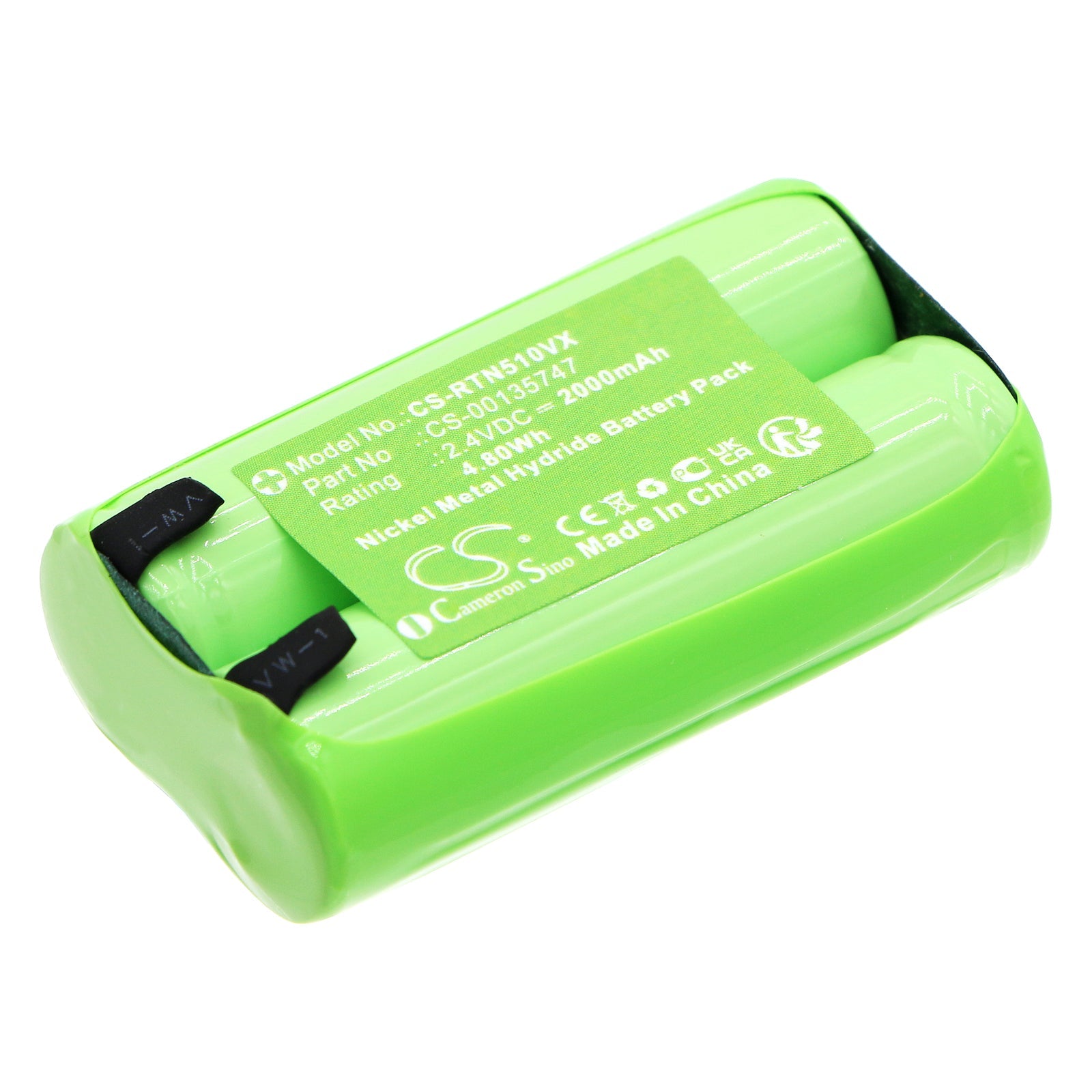 Ni-MH, Vacuum Battery fits Rowenta Tn5100f0/3m0, Tn5120f0/3m0, 2.4V, 2000mAh Vacuum Cameron Sino Technology Limited