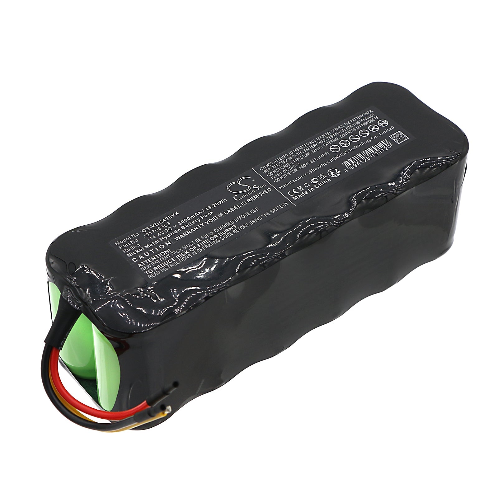 Ni-MH, Vacuum Battery fits Vileda M-h498, 14.4V, 3000mAh Vacuum Cameron Sino Technology Limited