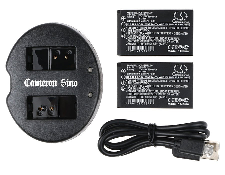 Nikon 1 Camera Battery Kit - 2 CS-ENEL20 Batteries, 1 DF-ENEL20UH, USB Cable Cosmetic Mirror Cameron Sino Technology Limited
