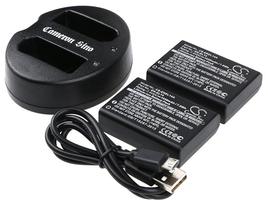 Nikon Coolpix Compatible Battery and USB Charging Set - Includes 2 CS-ENEL14A, 1 DF-ENEL14UH, and USB Cable Cosmetic Mirror Cameron Sino Technology Limited