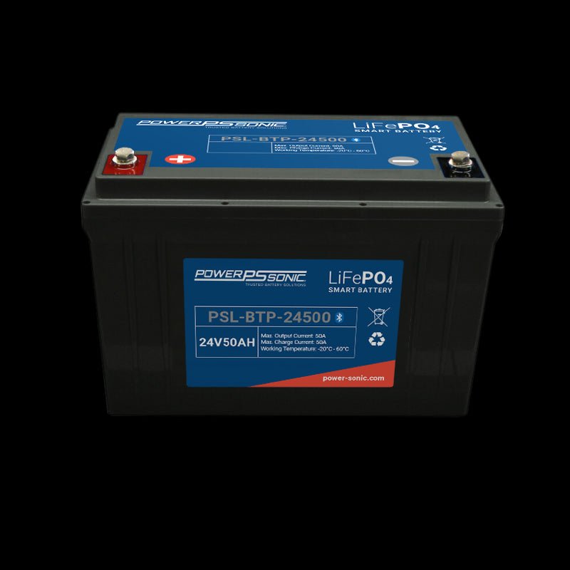 Power Sonic PSL-BTP-24500 Bluetooth Lithium Smart Battery Replaces 25.6V-50Ah Sealed Lead Acid Batteries Power Sonic