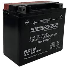 Power Sonic PTX20-BS 12V-18Ah-350 cca Powersports Battery Powersports Batteries Power Sonic
