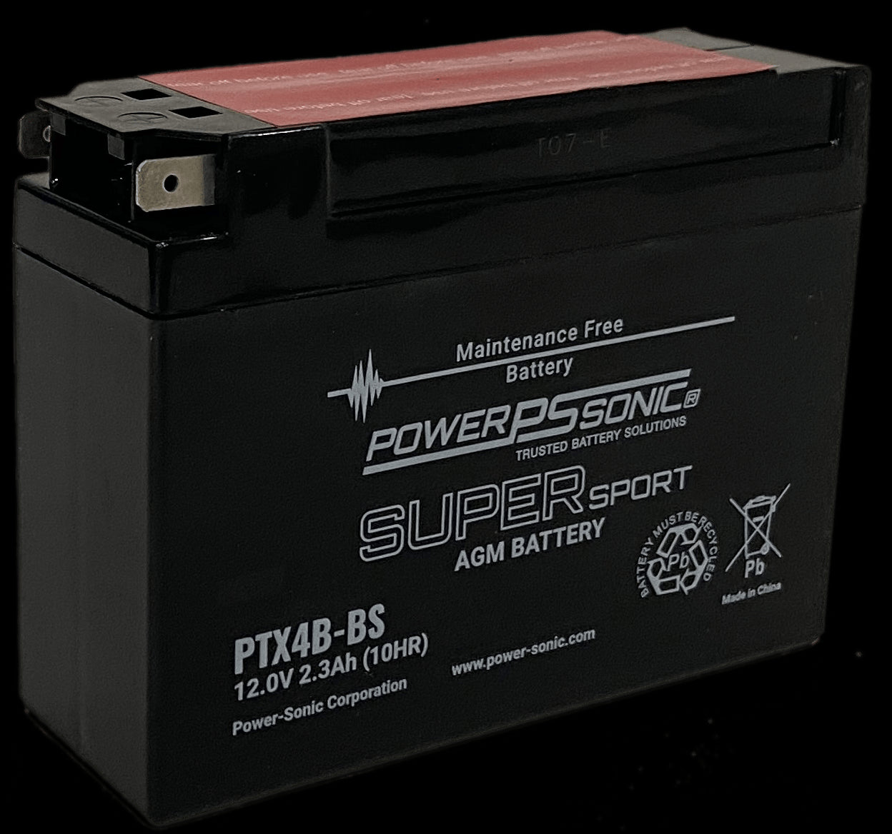 Power Sonic PTX4B-BS 12V-2.3Ah-50 cca Powersports Battery Powersports Batteries Power Sonic