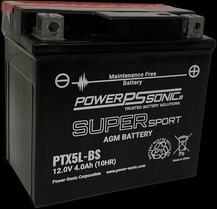 Power Sonic PTX5L-BS 12V-4Ah-105 cca Powersports Battery Powersports Batteries Power Sonic
