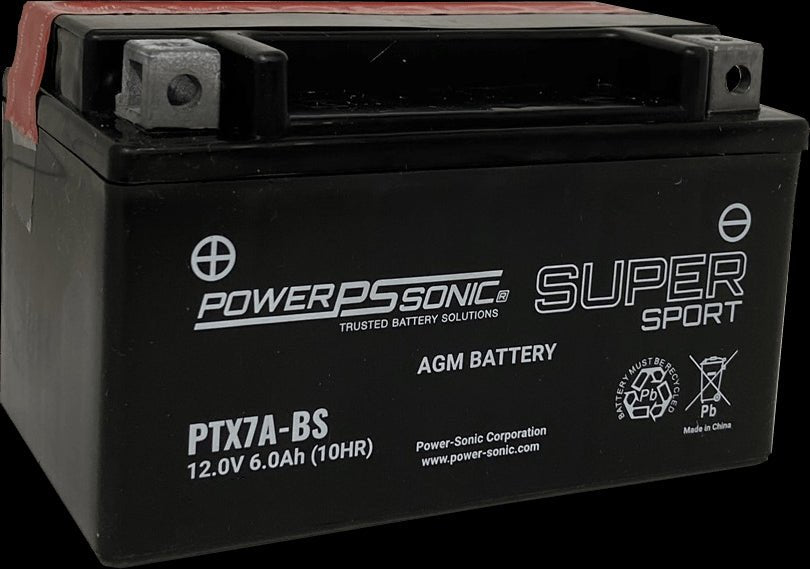 Power Sonic PTX7A-BS 12V-6Ah-130 cca Powersports Battery Powersports Batteries Power Sonic