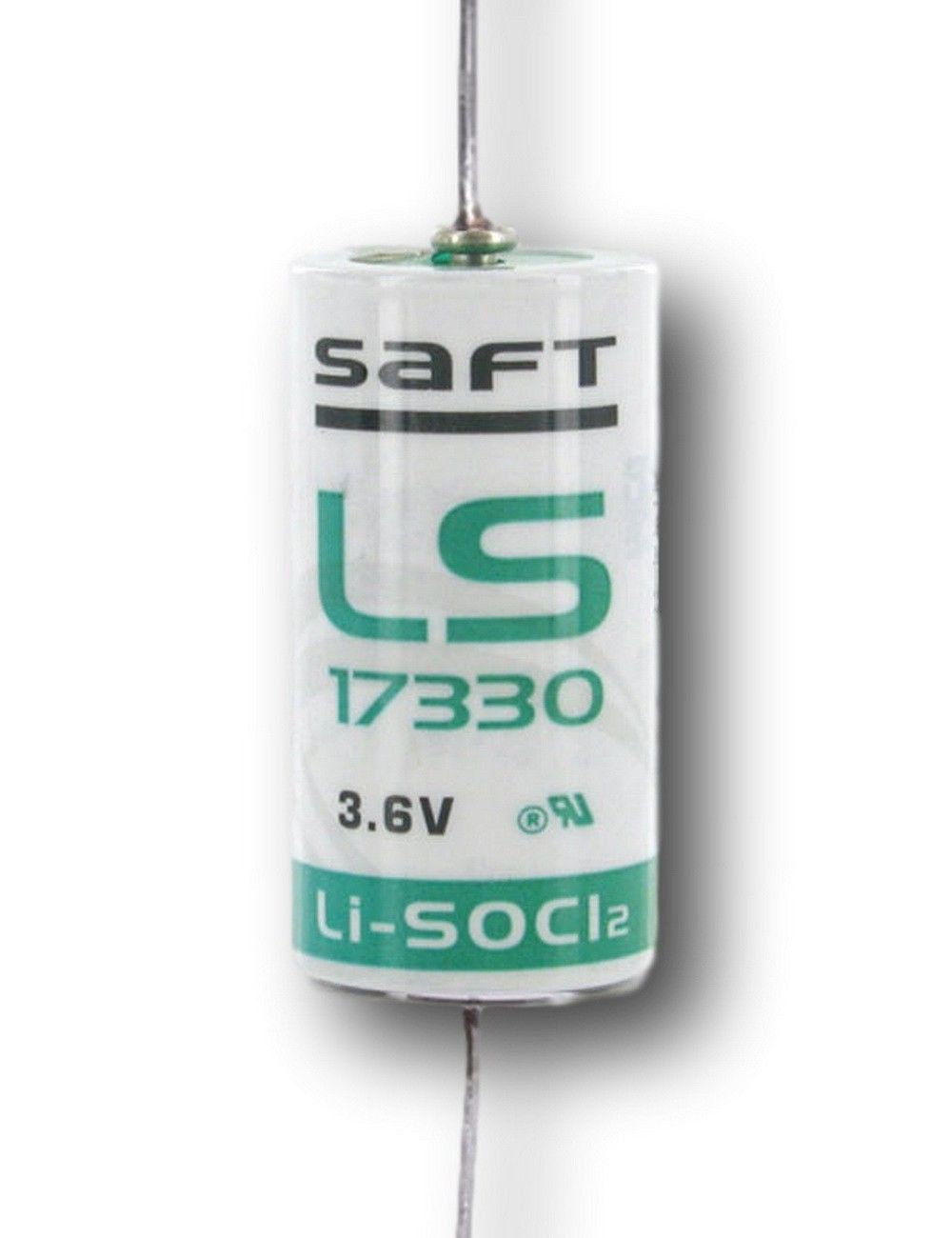 Saft LS17330 2/3A Size, 3.6V, 2.1Ah Li-SOCl Battery Saft and Tadiran Batteries Saft Axial Leads