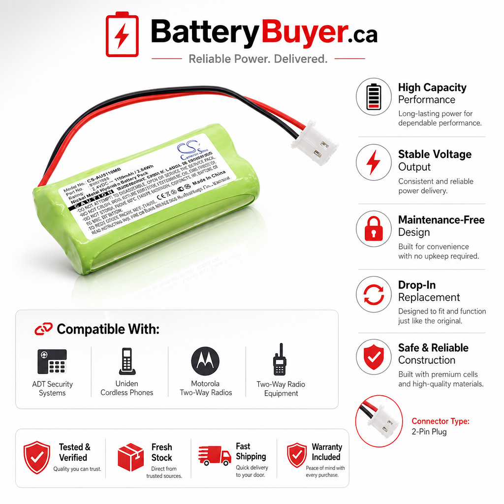Ni-MH, BabyPhone Battery fits Alecto Dbx-111, 2.4V, 700mAh BabyPhone Cameron Sino Technology Limited