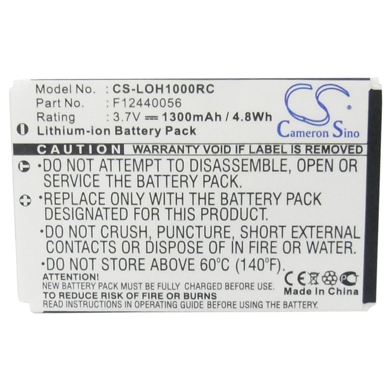 Li-ion Battery Fits Logitech, C-lr65, C-rl65, Harmony 1000 Remote 3.7v, 1300mah Remote Control Cameron Sino Technology Limited